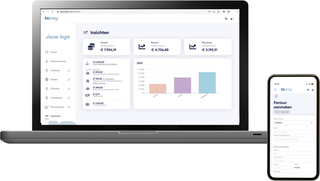MijnTopay laptop en mobiel