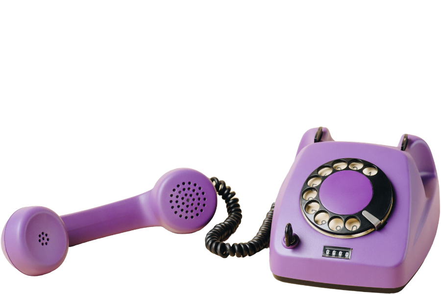 paarse telefoon retro